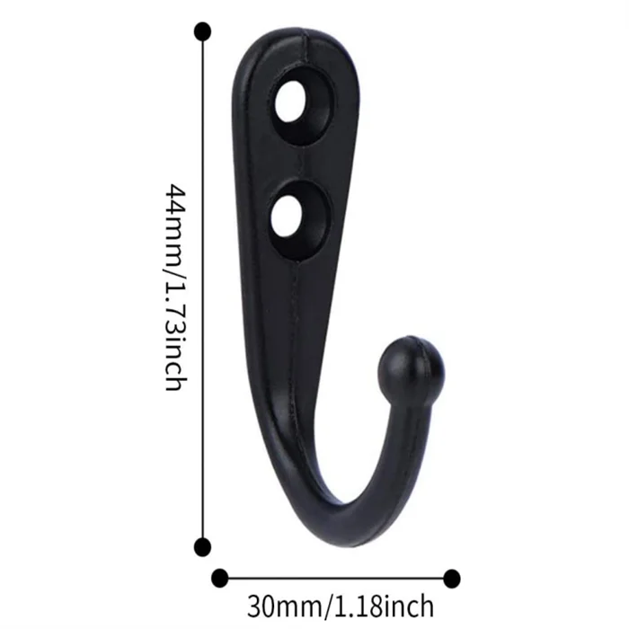 Description Picture 4 of item10Pcs Black Wall Mounted Small Hooks with Screws for Hanging Coat Bag Robe Towels Keys Kitchen Bathroom Rack Accessories