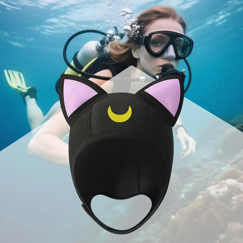 Scuba Hood Adjustable Surfing Hood Lightweight Cat-Ear Waterproof Scuba Diving Gear Water Sport Hat For Beach Sailing Vacation