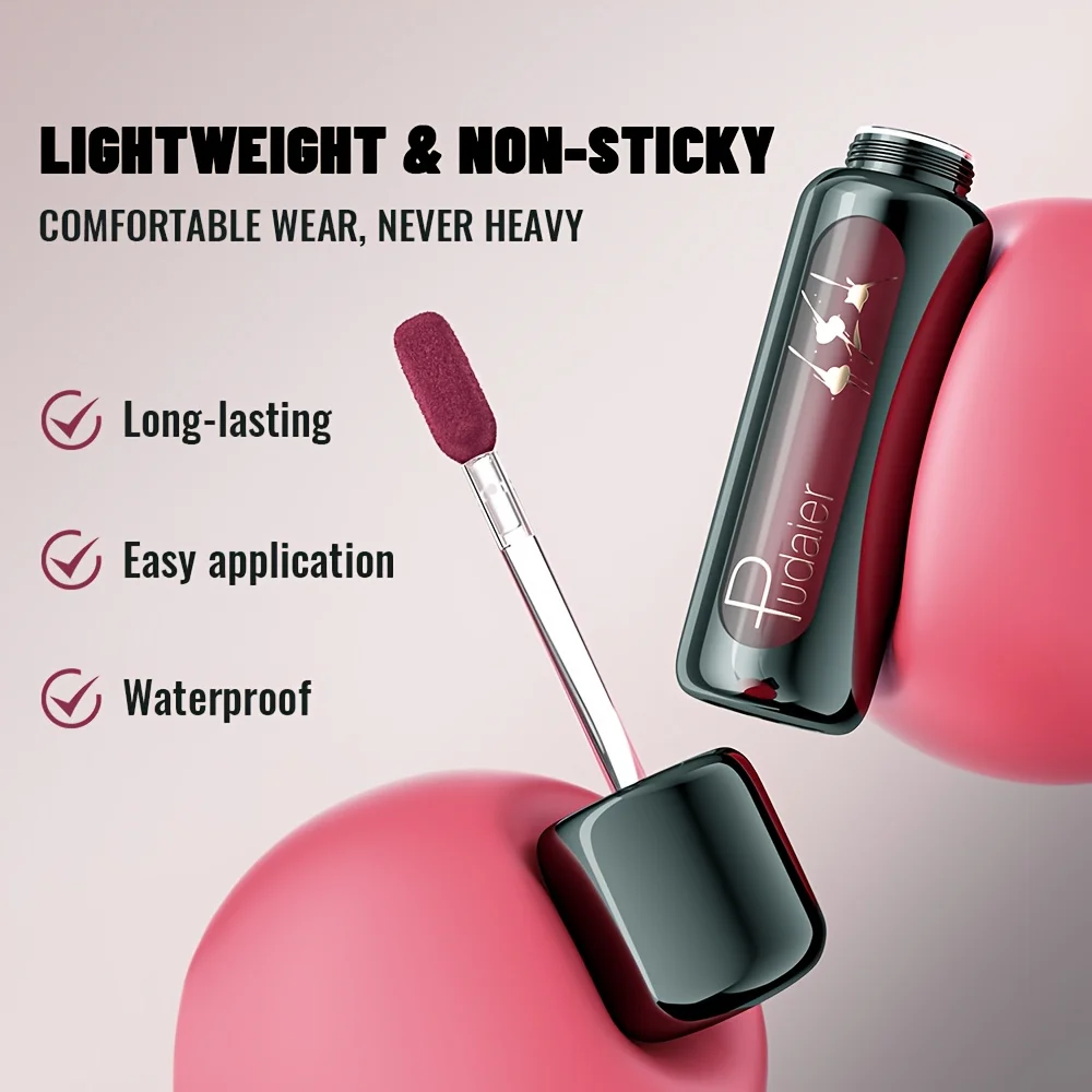 Conjunto de lápis de lábios mate e gloss de longa duração_voghion.com