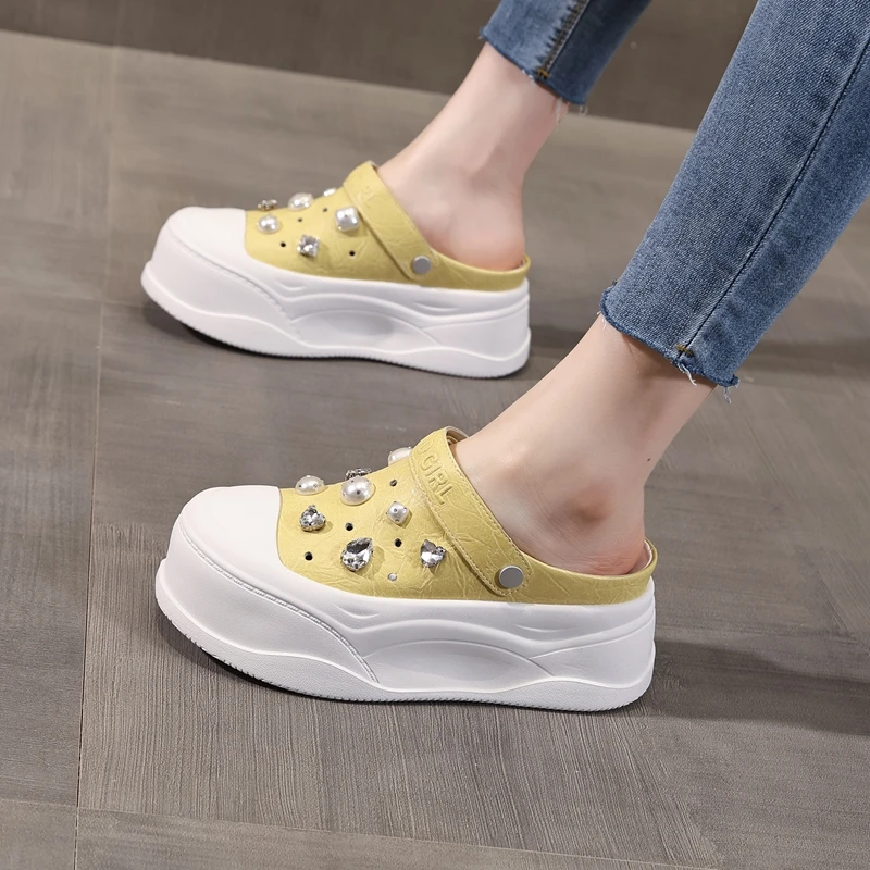 AUTUSPIN Yellow Sandals Women Summer New Design Ladies