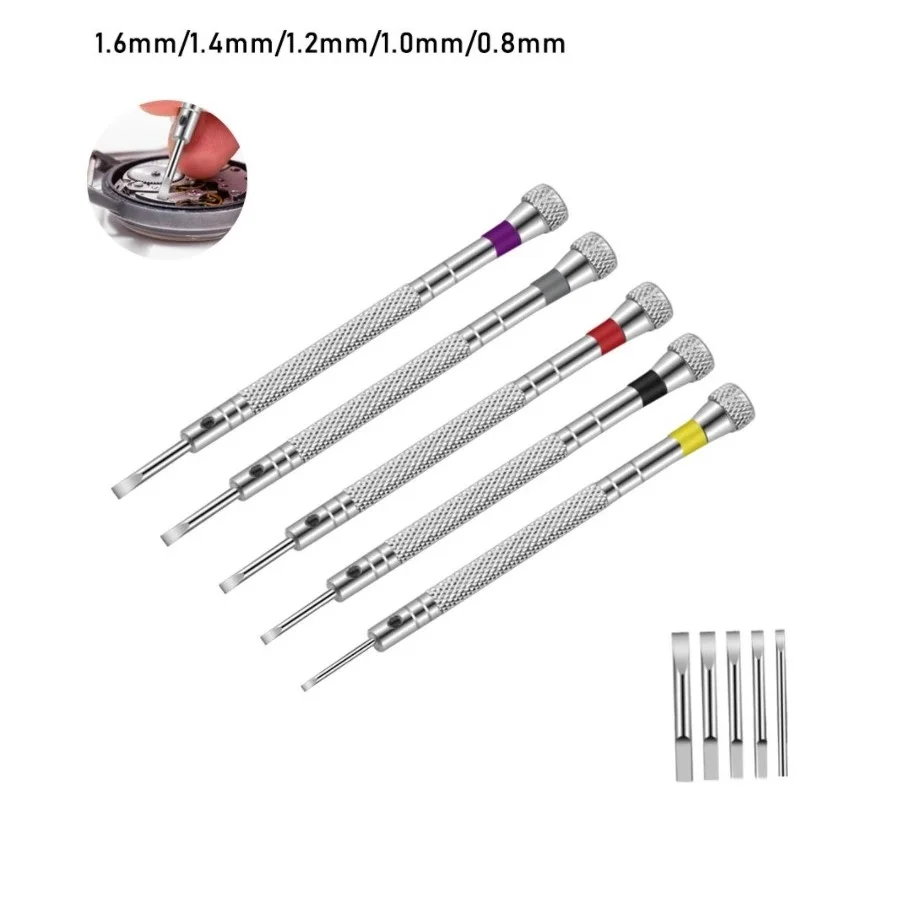 

5pcs Mini Screwdriver Set Slotted Cross Flat Tip Screwdriver For Watch Repair Tools Watchmaker Phone PC Laptop Cover Open