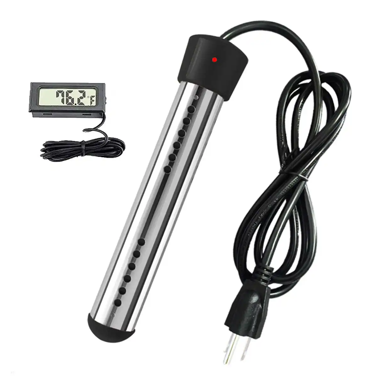 Pemanas Air Kolam Portabel 1500W 120V Pemanas Listrik Tabung Celup dengan  Termometer Digital untuk Bak Mandi Kolam Tiup