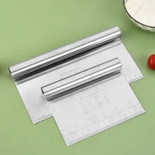 Stainless Steel Pasty Cutters Noodle Knife Cake Scraper with Scale Baking Cake Cooking Dough Scraper Baking Accessories