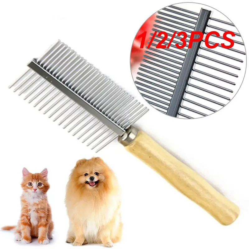 1/2/3Pcs Pet Knot Trimmer Brush Dog Cat Knot Remover Pettine Pet Grooming Tool Ideale Per Animali A Pelo Lungo Riccio Manico In Legno