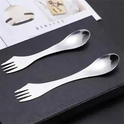 Boundless Voyage Titanium 3 in 1 Fork Spoon Spork Cut Set Outdoor Dual-purpose Tableware Cutlery Thickness