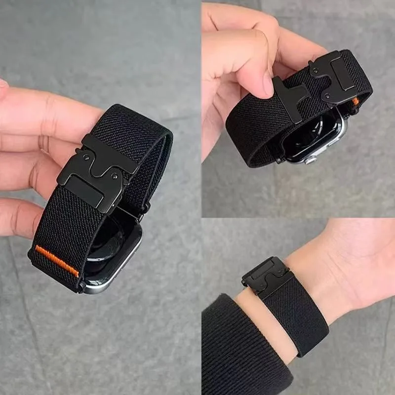 Enhanced Elastic Nylon Parachute Loop Strap Bracelet Wristband