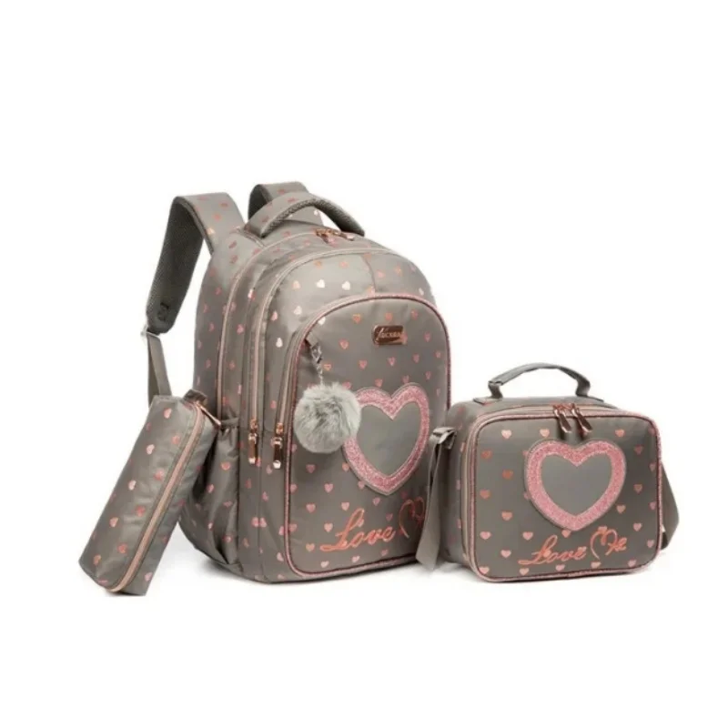 3PCS School Backpacks for Elementary Primary Girls with Lunch Bag and Pencil Case 2