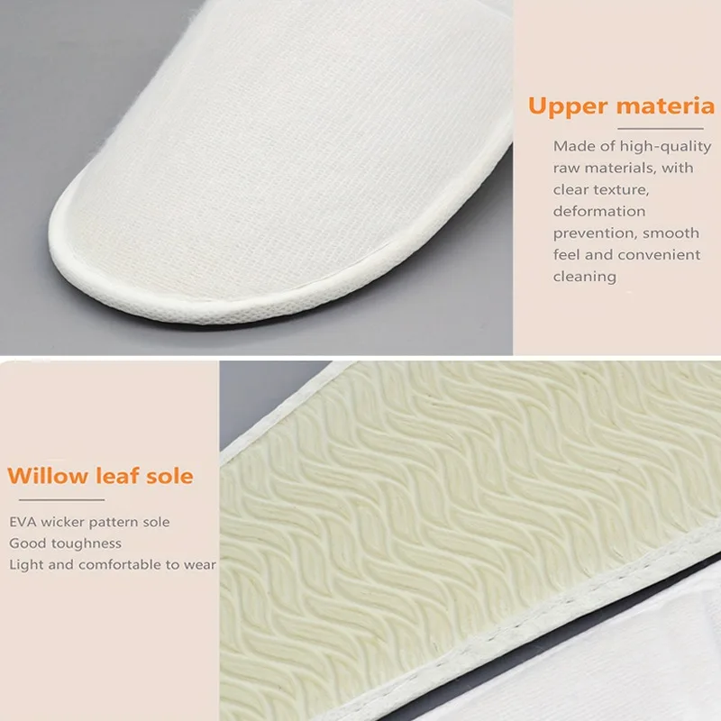 1/5/10pairs Disposable Slippers For Hotel Family Travel Beauty Salon Guests Unisex Portable Non Slip Non-woven Fabric Indoor 4