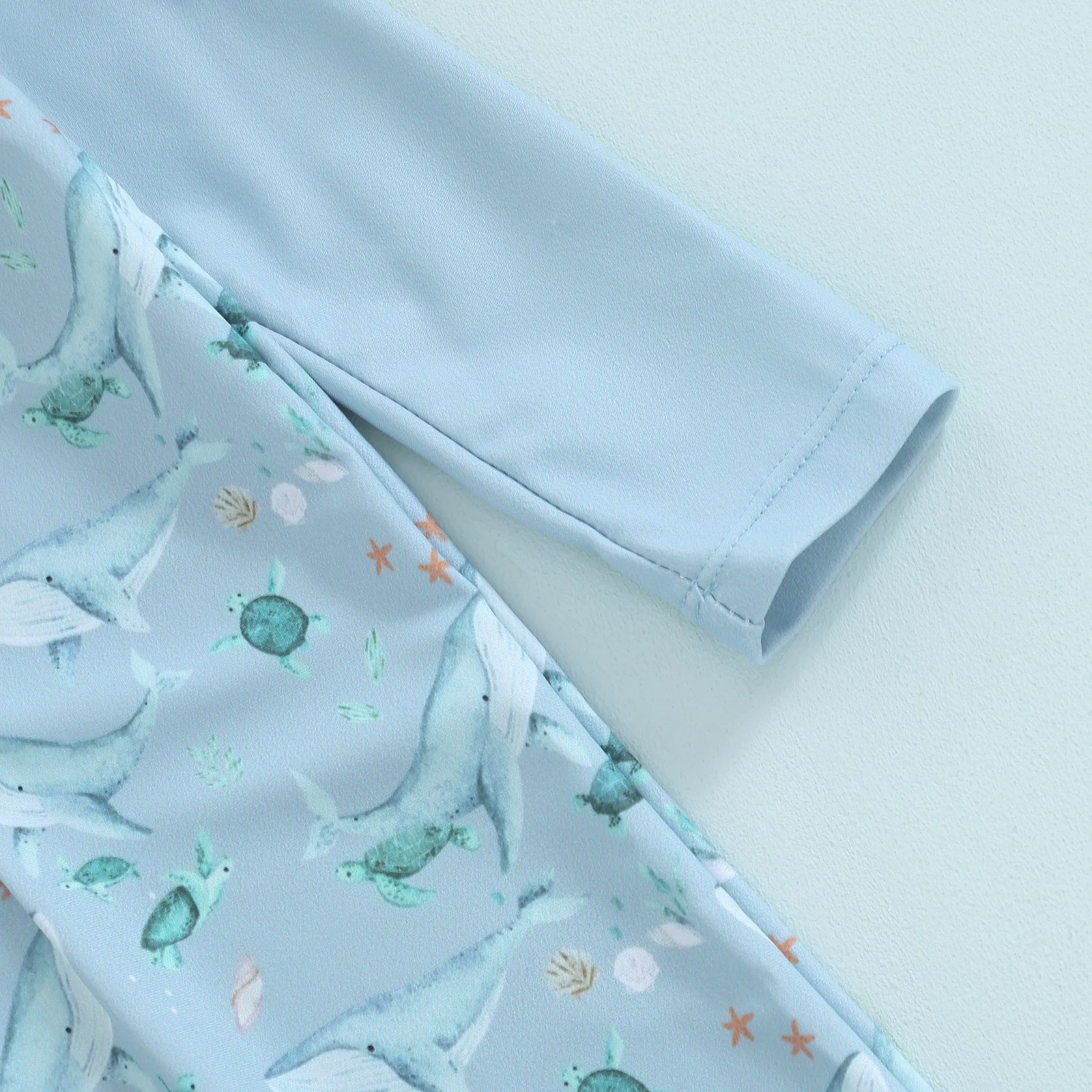 Baby Boys Whale Print Summer Long Sleeve Swimwear Set Rash Guard Swimsuit Sun Hat Toddler Bathing Suit Outfit