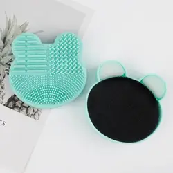 Silicone Bear - Shaped Portable Makeup Brush Cleaner (Green)