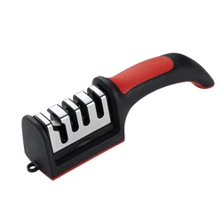 Multi - Stage Manual Knife Sharpener with Non - Slip Base - Versatile Kitchen Sharpening Tool - L (4 Segment)