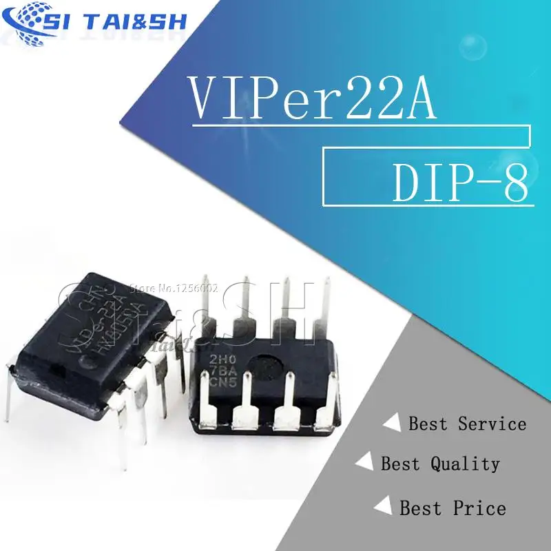 10pcs VIPER22A VIPER22ADIP-E In-line DIP-8 20W switching power supply