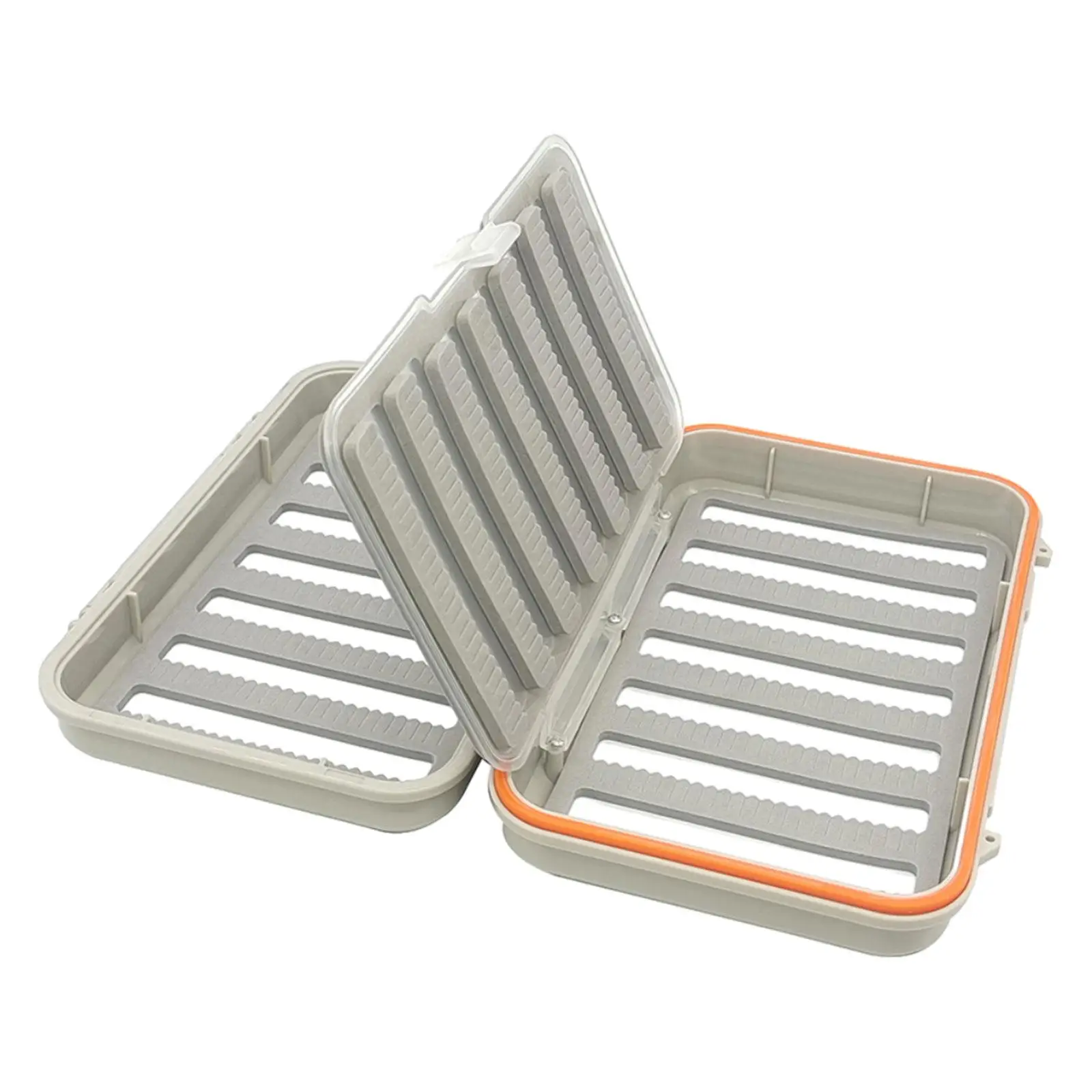 Waterproof Fly Box 4 Sided Organizing Jig Box Organizer Fly Fishing Storage Case for Bass Trout Gear Flies Fishing Lures Dry Fly