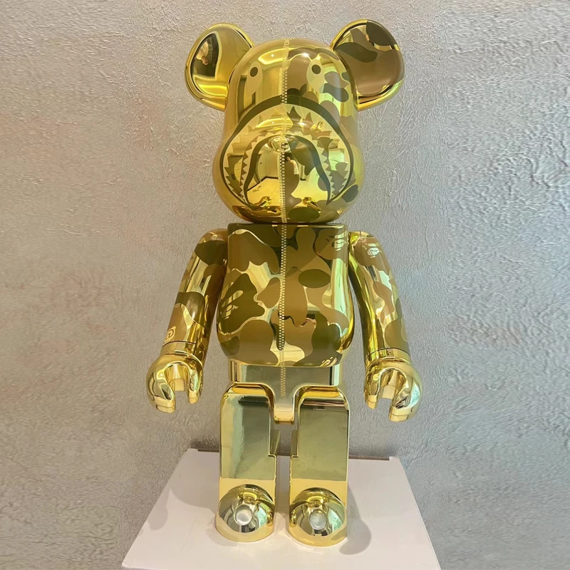 

New Design Nordic Resin Bearbricks 400% Crafts Gold Silver Violent Bear Electroplating Electronic Sculpture Ornament Home Gift