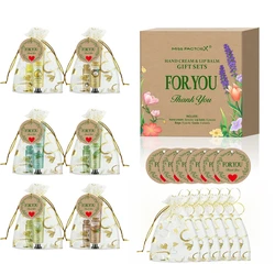 Elegant Wedding Companion Gift Box: Hand Cream & Lip Balm Set with Love Thank You Card & Gauze Bag - Perfect Party Favor (6 sets gift set)