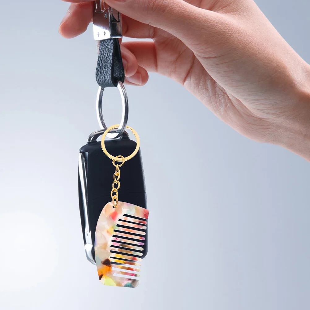

Mini Comb Key Fob Wide Tooth For Curls Leopard Print Detangling Curly Hair Travel