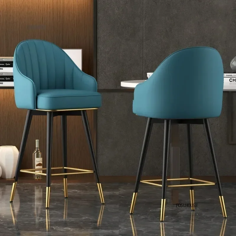 Minimalist Modern Living Room High Bar Chairs Home Furniture Restaurant Bar Stool Hotel Swivel Backrest Armchair