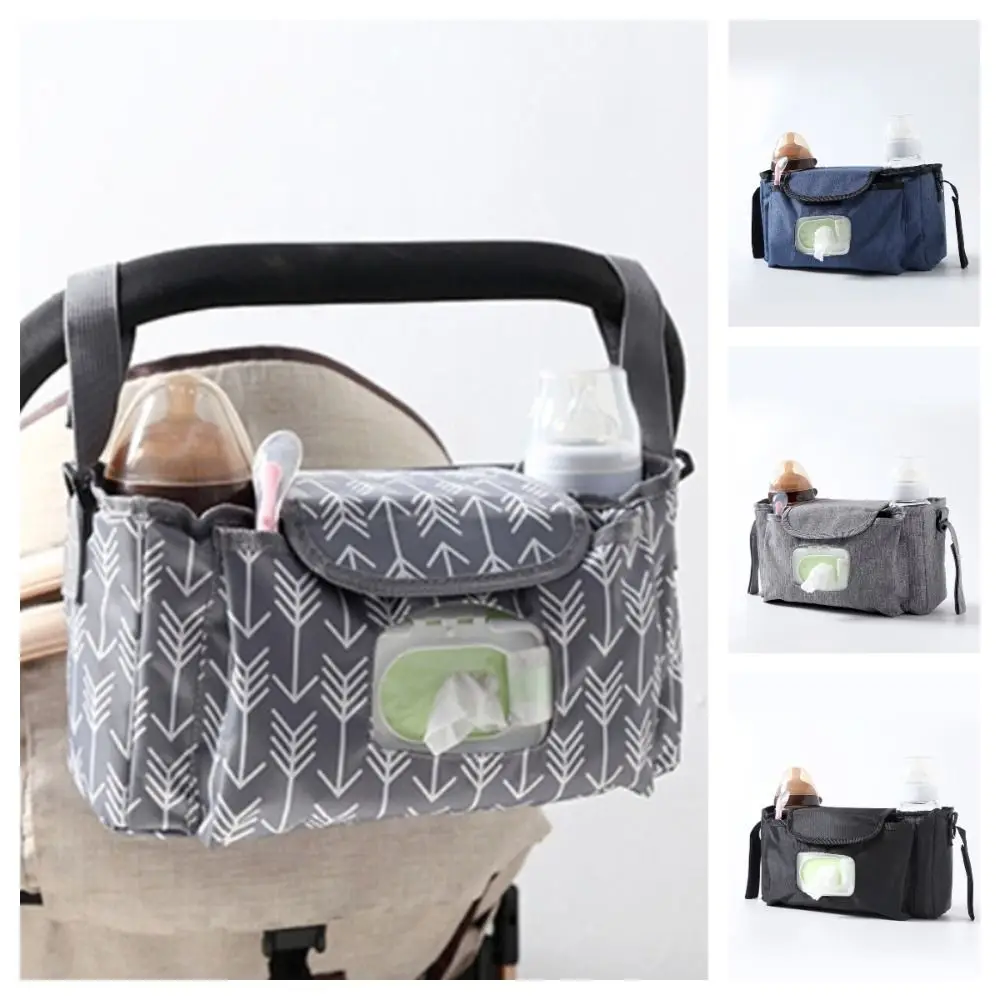 Multifunctional Baby Stroller Bag Waterproof Large Capacity Stroller Storage Hanging Bag with Multiple Pockets Baby Care