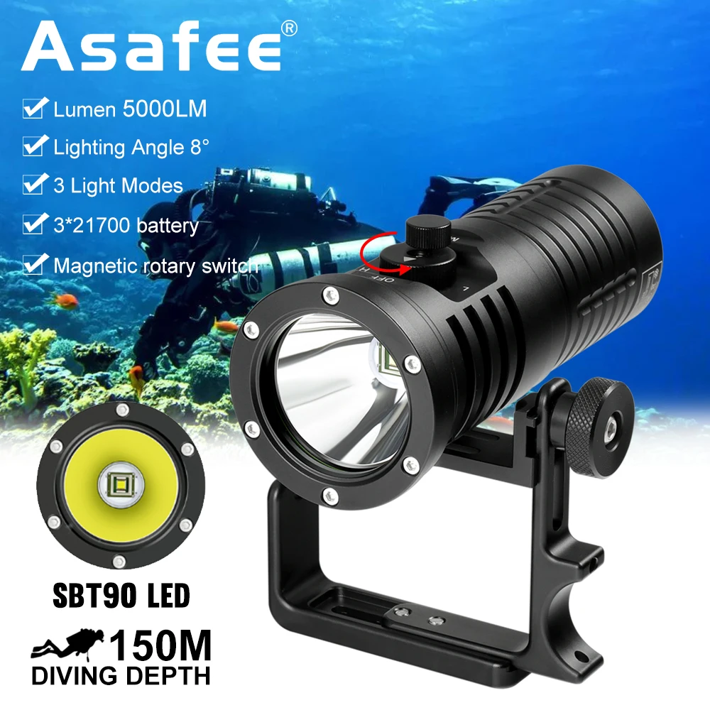 Фонарик для подводного плавания Asafee DT08