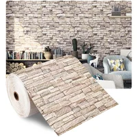 70cmx1/5/10m 3D Wallpaper Decoration Self-adhesive Antique Foam Brick Wallpaper Living Room Bedroom Waterproof 3d Wall Sticker 2