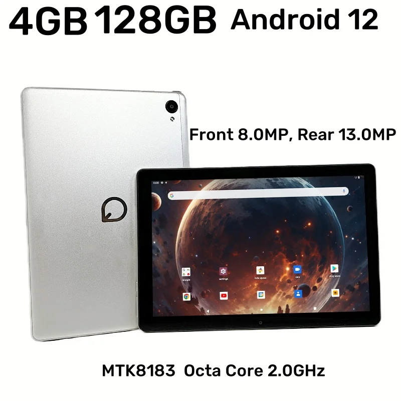thumbnail image 1 of El más nuevo QP10 de 10,1 PULGADAS, 4 GB de RAM, 128 GB de ROM, Android 12, MTK8183, ocho núcleos, 2,0 GHz, batería de iones de litio de 6000 mAh, tipo C, USB, cámara dual, 1 of 5