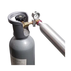 CO2 Refill Adapter with Pressure Gauge Soda Refill Quick Adapter Compatible with DUO Terra Art Soda Machines
