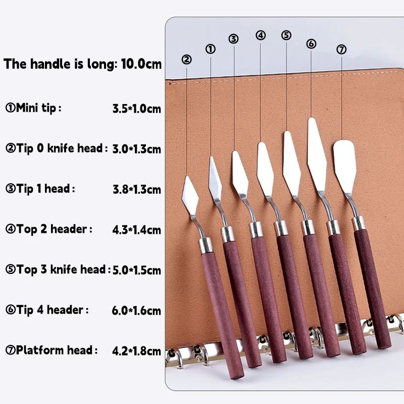 7Pcs/set Spatula Kit Palette Gouache Supplies Oil Painting Knife Fine Arts Painting Tool Set Flexible Blades oil painting knife