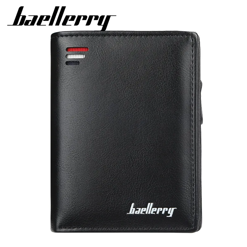Short Men Wallets Zipper Card Holder Classic Male Purse PU Leather Coin Holder leather wallet short wallet pu leather wallet card holder wallet