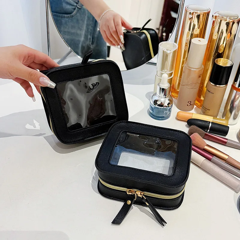 Travel Toiletries Bag Women Transparent Makeup Bags Cosmetic Bags with Zipper Waterproof Wash Bag Large Makeup Bag for Women 4