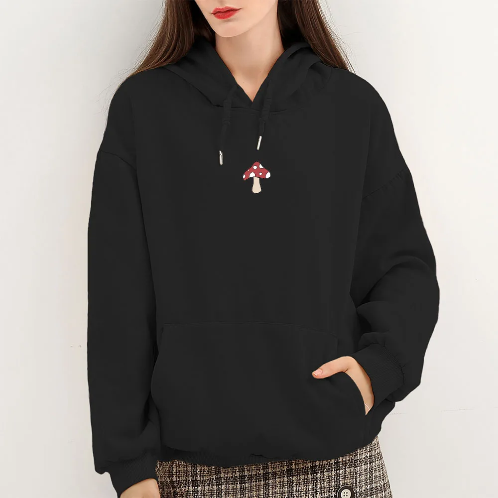 

Mushroom Kawaii Loose Casual Girls Hoodie Kpop Street Harajuku Sweatshirt Couple Hoodies Women Long Sleeve Top Winter Clothes
