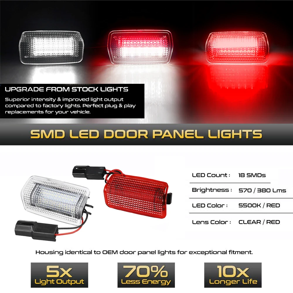 2Pc LED Door Courtesy Interior Light