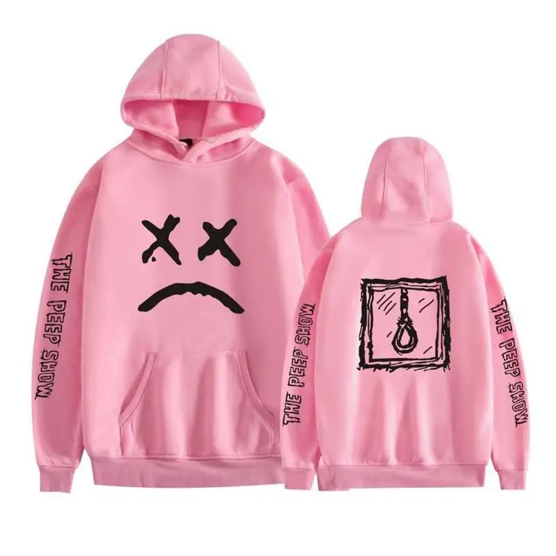 Hell Boy Lilpeep ex Hoodie Sweatirt Loose Fit Crew Ne Thin Spring Casual Daily Use Side ket Pattern Design