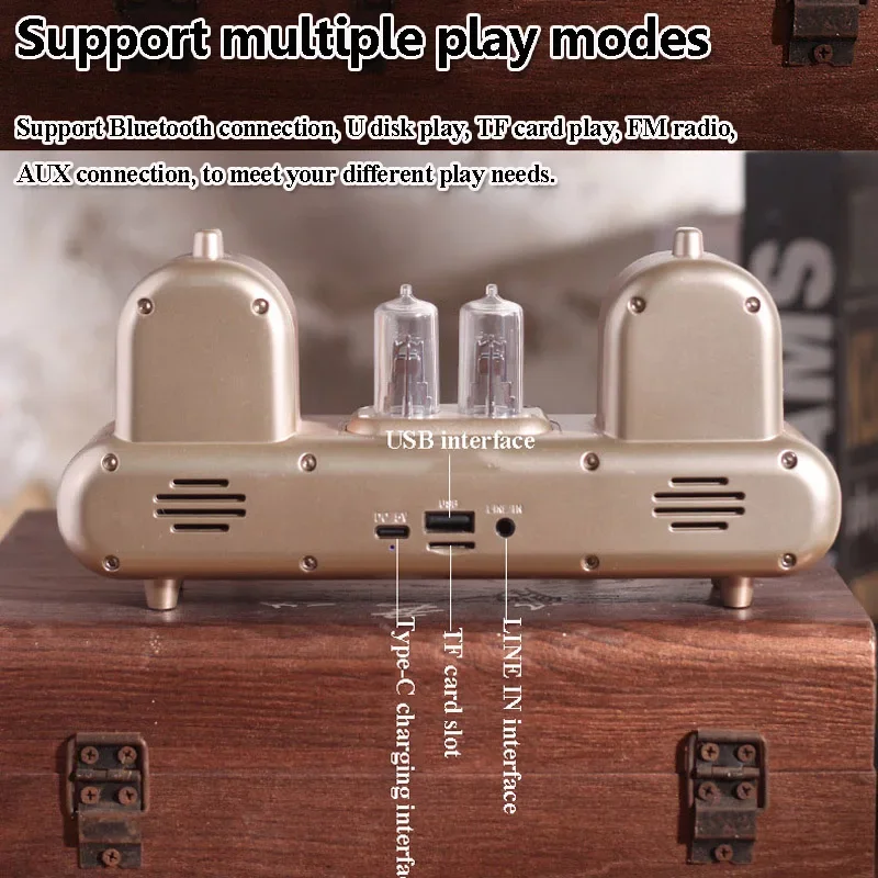 High-quality Bluetooth Speaker Bedside Atmosphere Lamp Retro FM Radio USB TF Player Vintage Desktop Ornaments Audio Gifts AS33