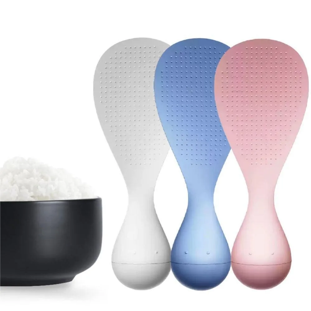 Creative Tumbler Anti-Stick Plastic Rice Spoon Can Stand Cartoon Gravity Tumbler Kitchen Tool