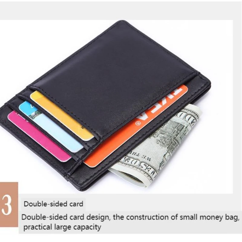 Slim Wallet Front Pocket Minimalist Leather RFID Blocking Medium Size Passport Cover Purse Credential Holder Women Card Holders