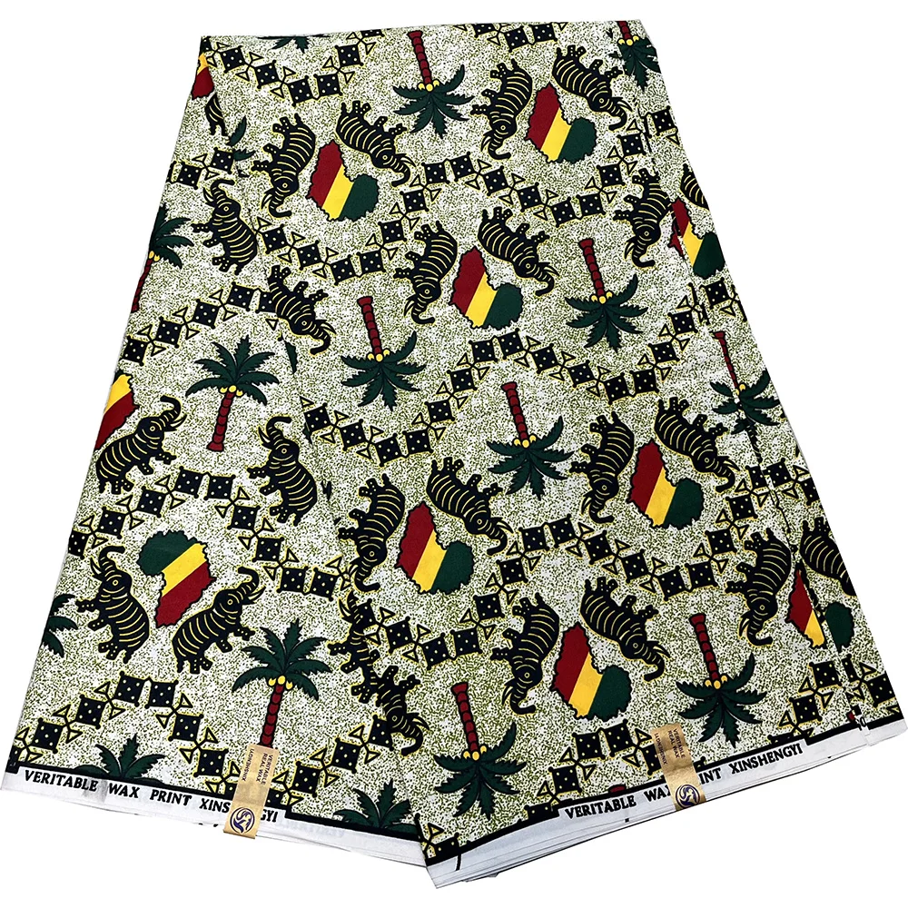 High Quality African Ankara Printed Wax Fabric Handmade DIY Material Polyester