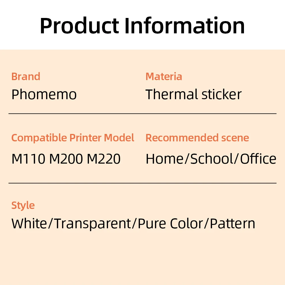 690 stücke 3 Rollen Label Aufkleber für Phomemo M110 M200 M220 Selbst-Adhesive Direkt Thermische Etiketten Drucker Wasserdicht Etikett papier – Detail 12