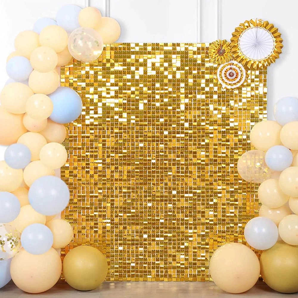 Photography curtain birthday backdrop party backdrop curtain party decoration photo booth props photography props wall backdrop panels party supplies 2pcs 1X2M Curtain Shimmer Sequin Glitter Photo zone Backdrop Background Wedding Birthday Party Baby Shower Photozone Decor