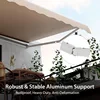 10 Ft x 8.2ft retractable awning, aluminum patio awning, outdoor manual retractable awning 5
