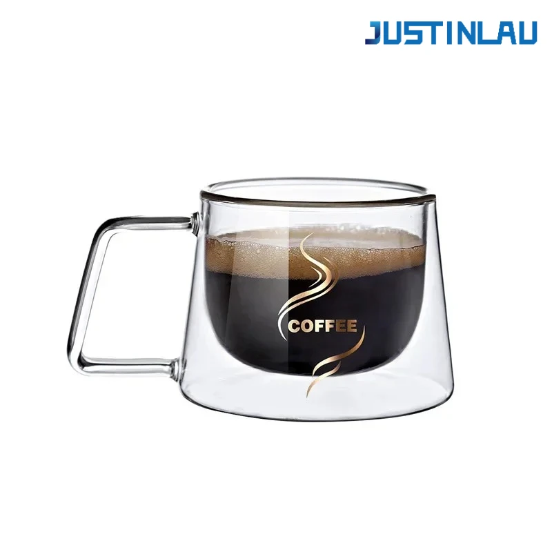 Transparent Double Wall Glass Coffee Mug
