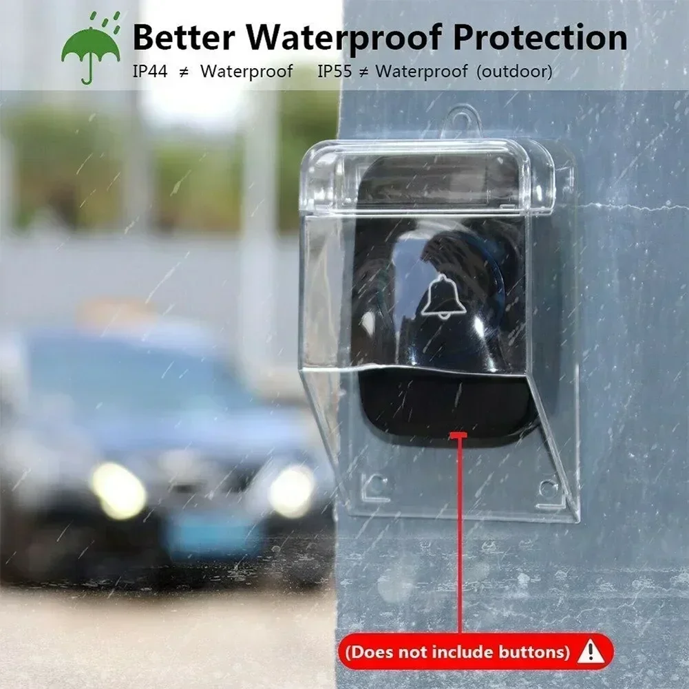 Doorbell Waterproof Cover Transparent Outdoor Wireless Doorbell Ring PC Protection Case
