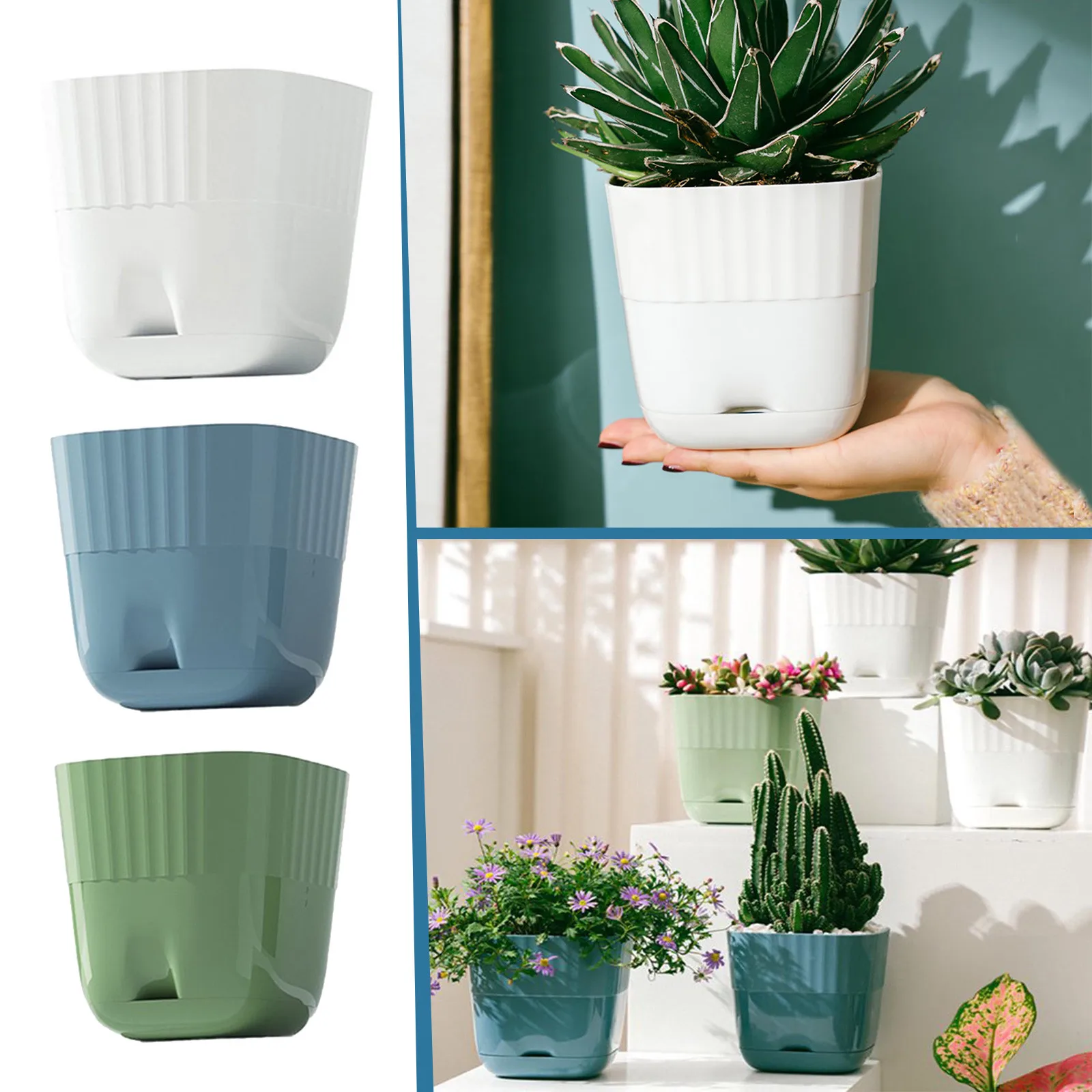 Plants Flower Pots Plastic Planters With Multiple Holes And Trays Pots