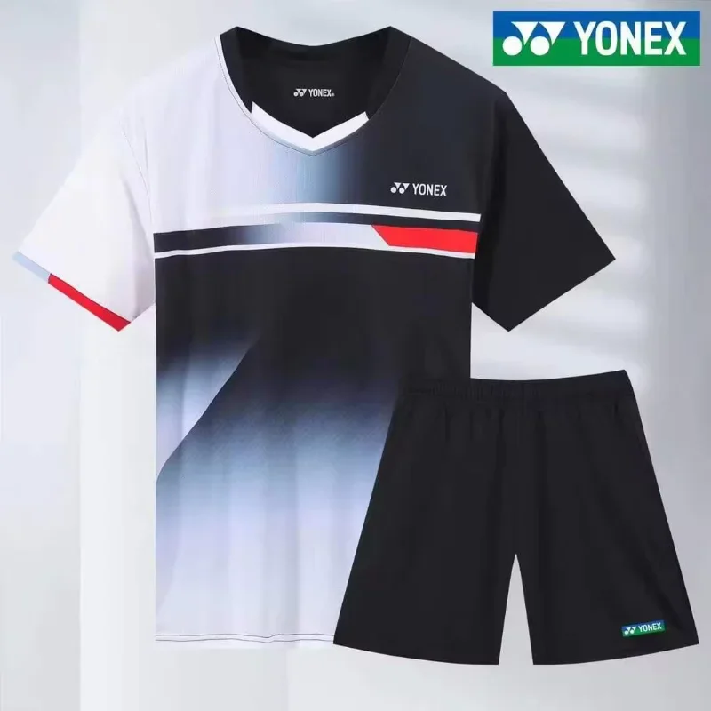 Short Sleeve T Shirt Badminton Uniforms Yonex Badminton Clothing Tops Short-sleeved Men's and Women's Quick-drying Breathable Sweat-absorbent