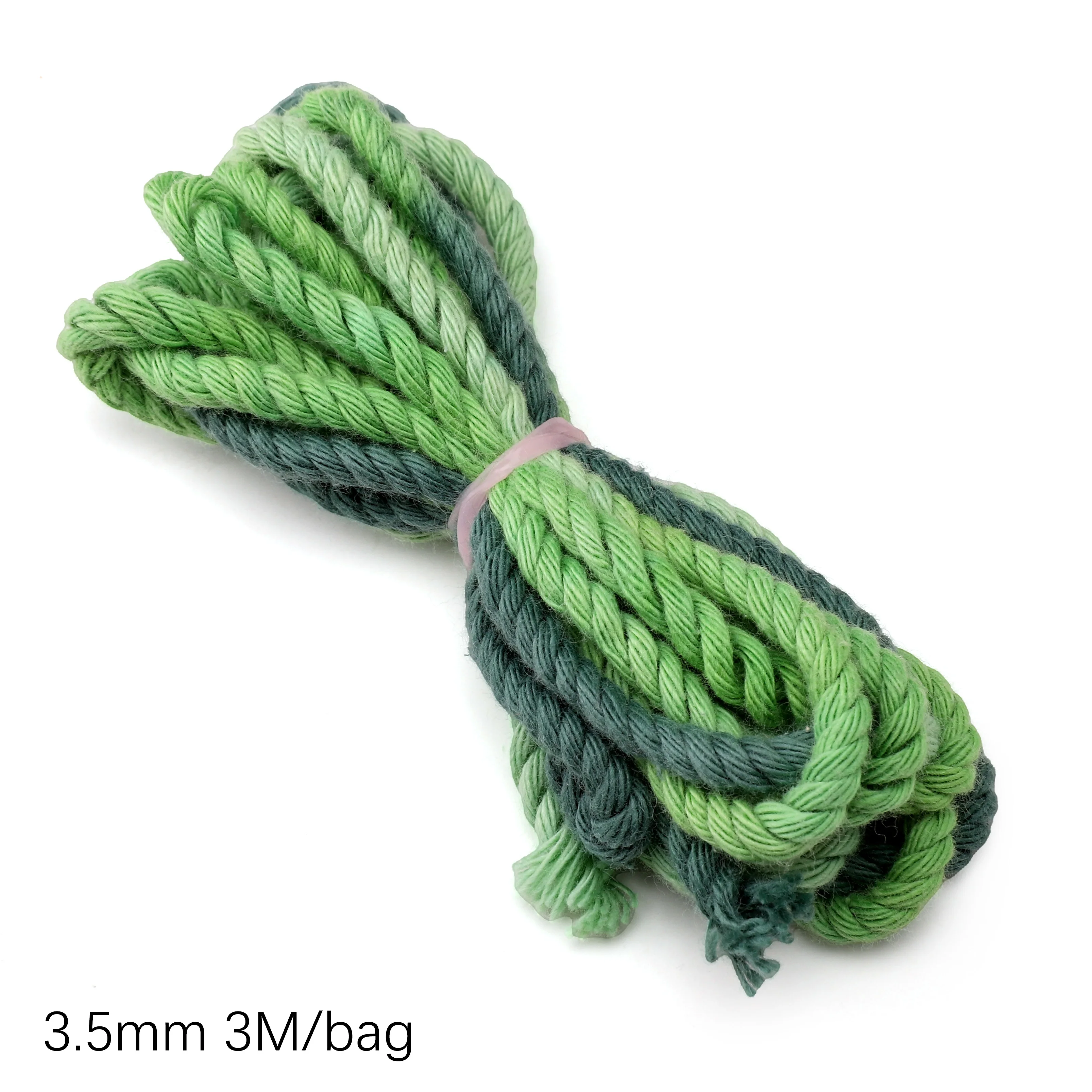 Buntes 3,5 mm rundes, weiches 3-strängiges gedrehtes Seil aus Baumwollseil für gedrehte Schnürsenkel, Heimdekoration, DIY-Basteln – Detail 11