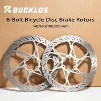 Rotors de vélo BUCKLOS 140 mm 160 mm 180 mm 203 mm, rotors ultralégers en acier inoxydable pour vélo de route et VTT, rotors de frein à disque hydraulique 1