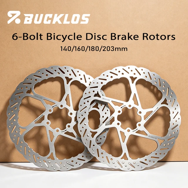 Rotors de vélo BUCKLOS 140 mm 160 mm 180 mm 203 mm, rotors ultralégers en acier inoxydable pour vélo de route et VTT, rotors de frein à disque hydraulique 1