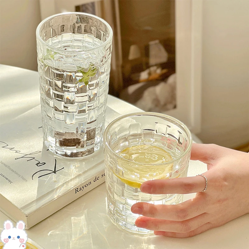 280/300ml Ins Luxury Glass Cup Milk Beer Wine Drinking Glasses Korean Clear  Simple Vntage Water Juice Cup Drinkware BirthdayGift - AliExpress