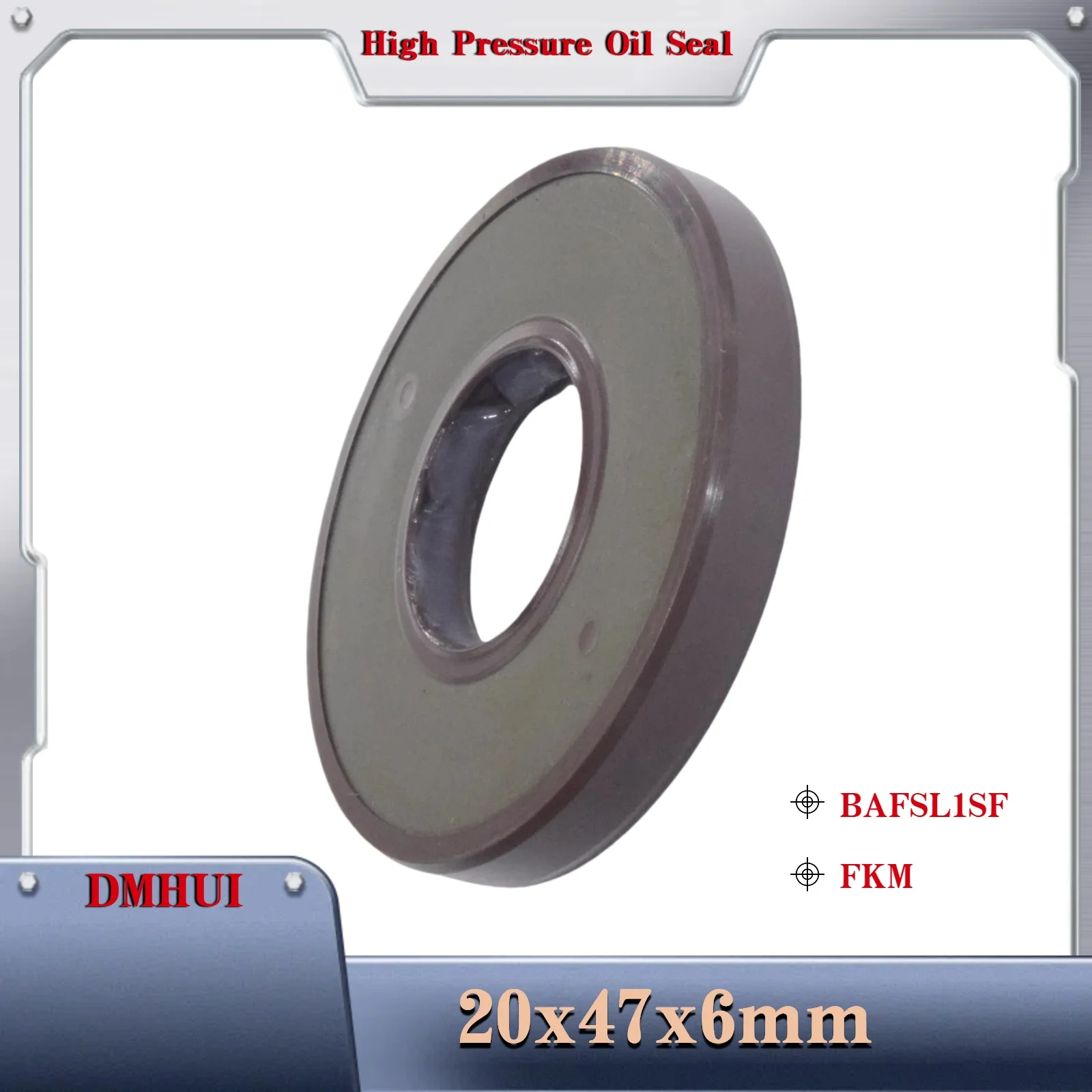 DMHUI, 고압 오일 씰 모델 20×47×6 BAFSL1SF/FKM, 유압 펌프/모터 로터리 샤프트 씰링용 20X47X6