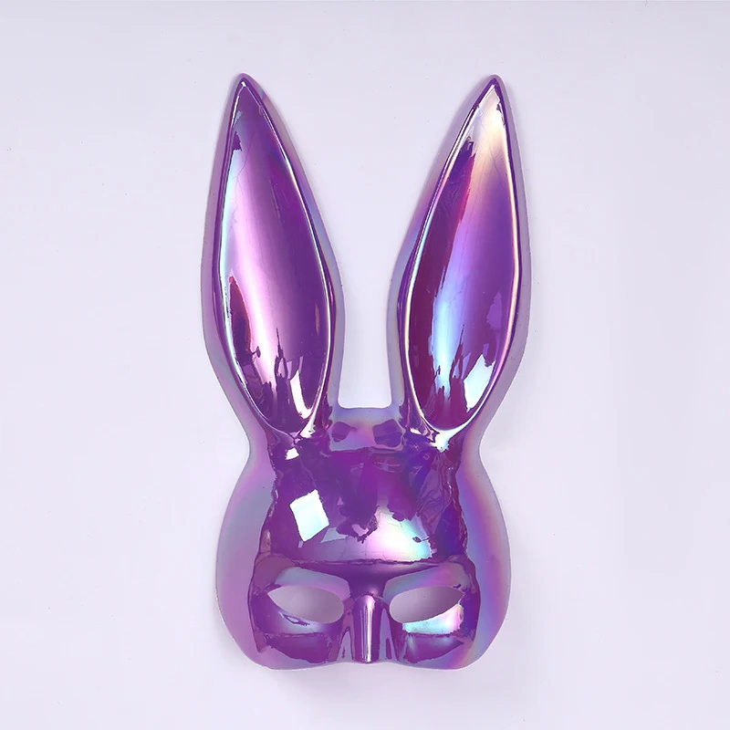 9 Styles Halloween Rabbit Ears Half Mask Bright Matte Bunny Cosplay Party Masquerade Festival Anime Bar Nightclub Accessories