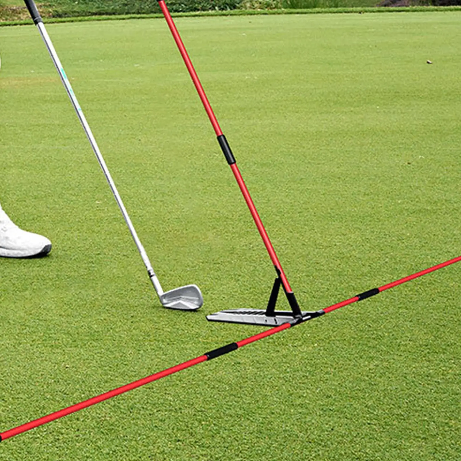 Golf Swing Alignment Rod Golf Alignment Stick Holder Swing Practice Plate Trainer Swing Angle Adjust Postures Correction Aid